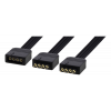 DELTACO GAMING LED Strip 2-vägs splitterkabel, passiv, 4-pin, 0,15m, s GAM-059