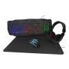 Deltaco 4-i-1 RGB-gaming kit, headset, tangentbord, mus och musmatta, RGB/svart