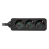 DELTACO outlet 3xCEE 7/3 1xCEE 7/7 1,5m black GT-0320