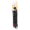 Grenuttag 6 Eluttag 1.5m kabel med brytare svart GT-0660