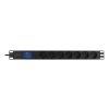 DELTACO 19" PDU med 7 kontakter, 3500W, CEE 7/3, digital volt/amp-mete GT-8637