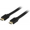 DELTACO HDMI-kabel, v1.4+Ethernet, 19-pin ha-ha, 1080p, flatsvart 0,5m