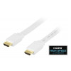DELTACO platt HDMI kabel, HDMI High Speed with Ethernet, 1m, vit HDMI-1010H