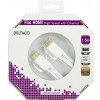 DELTACO HDMI-kabel, v1.4+Ethernet, 19-pin ha-ha, 1080p, flat, vit 1,5m
