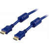 DELTACO HDMI-kabel, v1.4+Ethernet, 19-pin ha-ha, 1080p, blå, 2m