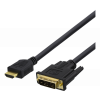 DELTACO HDMI till DVI-kabel, 5m, Full HD, svart HDMI-115D