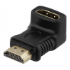 DELTACO HDMI-adapter, 19-pin ha till ho, vinklad, svart
