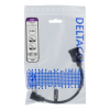 DELTACO Flexibel HDMI-adapter, 0,2 m, vinklad upp, HDMI M/F, UHD, svar HDMI-21B