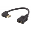 DELTACO Flexibel HDMI-adapter, 0,2 m, vinklad vänster, HDMI M/F, UHD, HDMI-21C