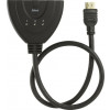 DELTACO HDMI Pigtail Switch, auto/manu HDMI-switch, tre till en, sv