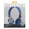STREETZ headset for smartphone, microphone, 1-button, 1,5m, blue HL-W201