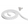 DELTACO Kabelslukare i nylon, 25mm diameter, verktyg ingår, 2,5m, vit