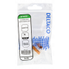 DELTACO Cat6A Keystone-uttag, verktygsfri, plast, vit/orange MD-123