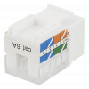 DELTACO Cat6A Keystone-uttag, LSA/110-terminering, plast, 90, vit MD-124