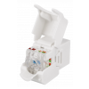 DELTACO Cat6A Keystone-uttag, 28AWG slim, verktygsfri, plast, vit MD-131