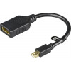 DELTACO Mini DisplayPort ha till DisplayPort ho, 0,15m, svart