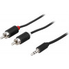 DELTACO Ljudkabel 3,5mm ha - 2xRCA ha 3m, svart
