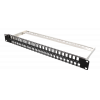 DELTACO 19" Öppen patchpanel, 48 platser, 1U, aluminium, svart PAN-115