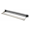 DELTACO 19" Öppen patchpanel, 48 platser, 1U, aluminium, svart PAN-115
