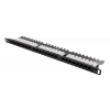 DELTACO UTP Patchpanel 24xRJ45, Cat6, 0,5U, 19", kabelstöd, svart PAN-120