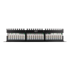 DELTACO UTP Patchpanel 24xRJ45, Cat6, 0,5U, 19", kabelstöd, svart PAN-120