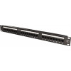 UTP Patchpanel 24xRJ45, Cat6A, 1U, 19", metall, svart