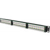 UTP Patchpanel 24xRJ45, Cat6A, 1U, 19", metall, svart