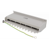 DELTACO Patchpanel, 12xRJ45, Cat6a, väggmonterbar, 10Gbps, grå PAN-212