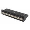 DELTACO Patchpanel, 12xRJ45, Cat6a, väggmonterbar, 10Gbps, svart PAN-213