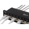 DELTACO Patchpanel, 12xRJ45, Cat6a, väggmonterbar, 10Gbps, svart PAN-213