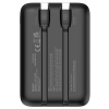 Power bank 10 000 mAh, dual USB-C cables, PD 20 W, black PB-CC100