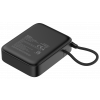 Power bank 10 000 mAh, built-in fabric cable, PD 20 W, black PB-CC101