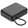 Power bank 10 000 mAh, built-in fabric cable, PD 20 W, black PB-CC101