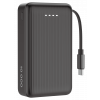 Power bank 10 000 mAh, retractable cable 90 cm, PD 20 W, blk PB-CC102