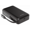 Power bank 10 000 mAh, retractable cable 90 cm, PD 20 W, blk PB-CC102