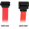 DELTACO SATA/SAS-kabel, vinklad(upp)-rak, 0,3m