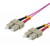 DELTACO Fiberkablage, 2m, SC-SC Duplex, 50/125, rosa SCSC-72