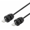 DELTACO S/FTP Cat6a patchkabel, 2m, IP68, PG13.5, svart SFTP-62AH-WP
