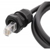DELTACO S/FTP Cat6a patchkabel, 2m, IP68, PG13.5, svart SFTP-62AH-WP