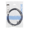 DELTACO S/FTP Cat6 patchkabel, 2m, 250MHz, UV-resistent, svart SFTP-62UV