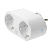 DELTACO SMART HOME strömbrytare, WiFi, 2xCEE 7/3, energiöversikt, vit SH-P02E