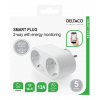 DELTACO SMART HOME strömbrytare, WiFi, 2xCEE 7/3, energiöversikt, vit SH-P02E