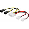 Adapter Ström 4-pin molex - 3-pin x 4
