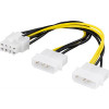 Adapter Ström 4-pin Molex x 2 - 8-pin PCI-E