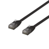 DELTACO U/UTP Cat6 patchkabel, flat, 0,3m, 250MHz, svart TP-603S-FL