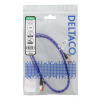 DELTACO U/FTP Tough Flat Cat6a patchkabel, 1m, flertrådig kärna, 2,3x6 UFTP-2301