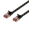 DELTACO Tough Flat CAT.6A U/FTP Patch Cable, 32AWG, 1m, black UFTP-2311