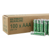 DELTACO Ultimate Alkaline batteries, LR03/AAA size, 100-pack bulk ULTB-LR03-100P