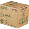 DELTACO Ultimate Alkaline batteries, LR03/AAA size, 20-pack bulk ULTB-LR03-20P