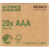 DELTACO Ultimate Alkaline batteries, LR03/AAA size, 20-pack bulk ULTB-LR03-20P